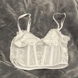 white shein corset top